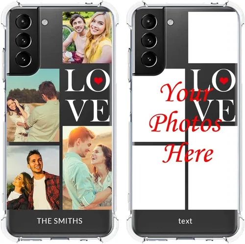 Vista 10 de Funda de teléfono personalizada para Samsung Galaxy S21 [no compatible con S21 Ultra], funda de TPU suave con parachoques ultradelgada, collage