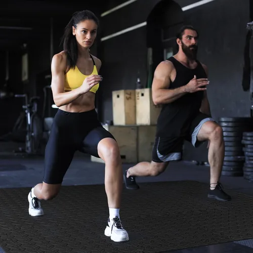 Vista 8 de GWT Baldosas para Suelo de Gimnasio en Casa, Alfombrilla de Ejercicio de Rompecabezas Entrelazadas de EVA para Equipo de Entrenamiento, Protección
