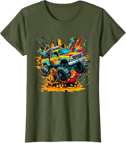 Vista 78 de Monster Trucks Are My Jam - Camiseta Monster Truck, Negro