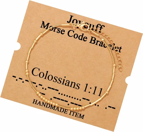 Vista 10 de JoycuFF Pulseras inspiradoras de código morse para mujeres, cuentas de plata, joyería con mantra de motivación, regalos para ella