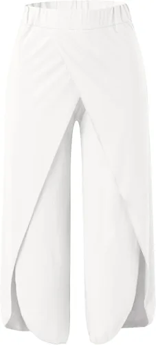 Vista 3 de Pantalones fluidos para mujer, cintura alta, pierna ancha, pantalones de yoga, pilates, divididos, pierna ancha, pantalones de verano