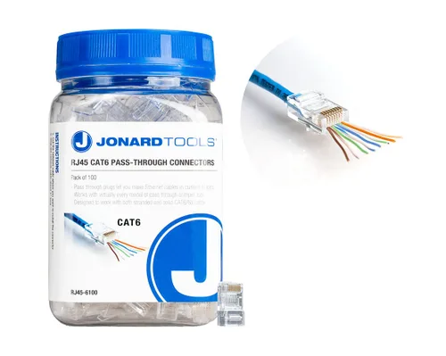 Vista 11 de Jonard Tools Conectores de paso RJ45-525 CAT5e RJ45 para cables de red (paquete de 25)