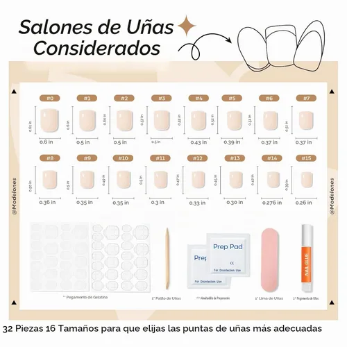 Vista 6 de Modelones Uñas postizas extra cortas a presión, color blanco lechoso A1-blanco lechoso