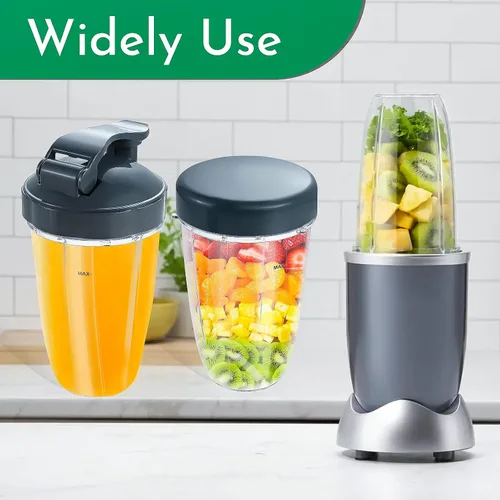 Vista 15 de Vasos de licuadora de repuesto para licuadora Nutribullet de 18 onzas con tapa, compatible con Nutribullet 600 W 900 W licuadora exprimidor