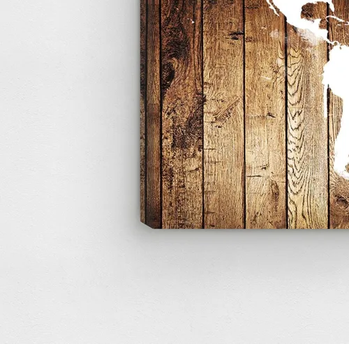 Vista 6 de The Oliver Gal Artist Co. Maps - Lienzo decorativo para pared, diseño de madera de Mapamundi