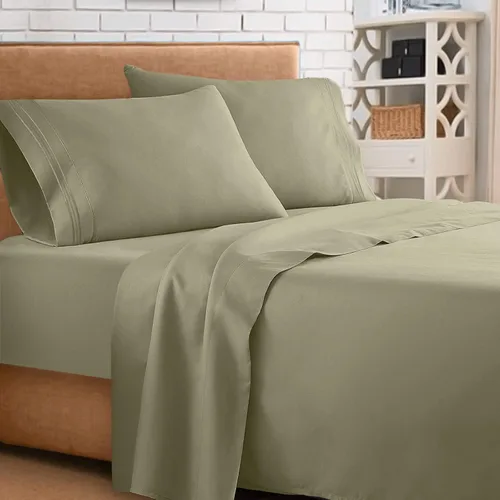 Vista 2 de Juego de sábanas para dormitorio de 4 piezas, colección 1500 Clara Clark.