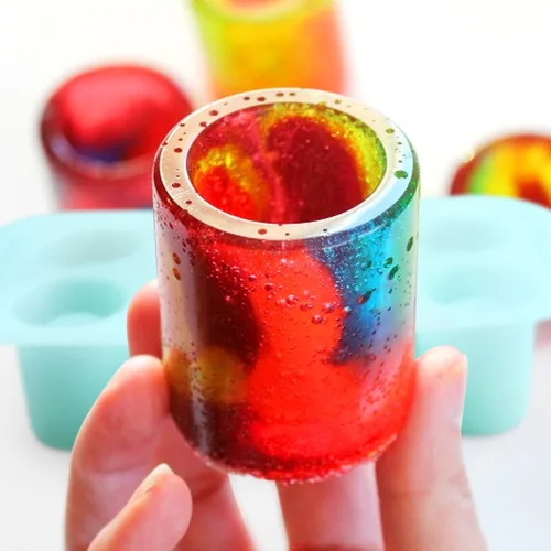 Vista 5 de Molde de silicona para vaso de chupito de 8 cavidades, molde de caramelo de chocolate de Pascua para dulces de corazón, bandeja antiadherente