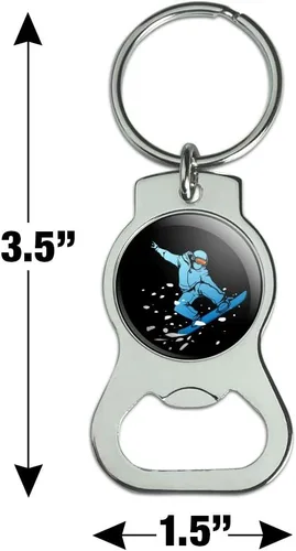 Vista 3 de GRAPHICS & MORE Llavero Snowboarder en negro con abrebotellas