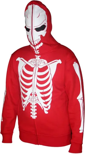 Vista 2 de Skylinewears Sudadera con capucha para hombre, diseño de calavera de esqueleto, disfraz de Halloween