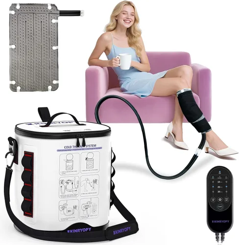 Vista 8 de Máquina de terapia de frío con temporizador programable, máquina de hielo portátil para tobillo después de la cirugía, sistema de recuperación