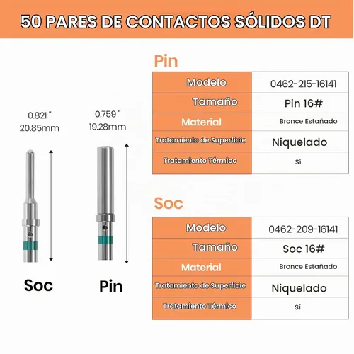 Vista 7 de Kit de 200 piezas de conectores de pin sólido para conectores Deutsch - Kit de contactos de barril cerrado tamaño 12 16 20 terminales macho y hembra