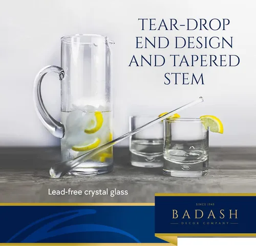 Vista 3 de Badash - Agitador de Martini de cristal prémium soplado en boca europea de 12