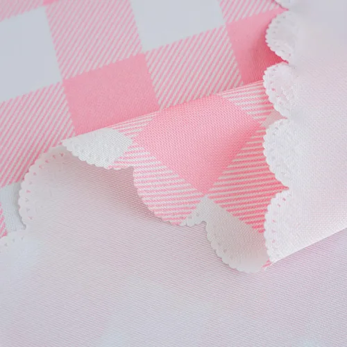 Vista 7 de MANGATA CASA Mantel de cuadros rosa para mesas cuadradas, mantel a cuadros, impermeable, para cocina y mesa, mantel de poliéster a cuadros sin Rosa
