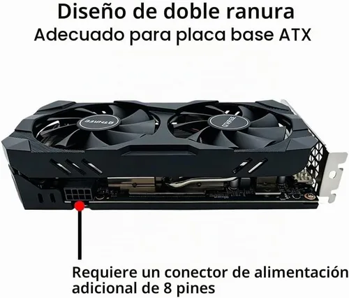 Vista 3 de QTHREE Radeon RX 560 XT 8GB GDDR5 tarjeta gráfica, 1792SP, 128 bits, DVI, HDMI, DP, tarjeta de video para juegos para PC, GPU de computadora, PCI