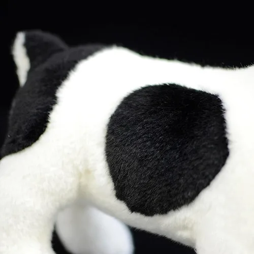 Vista 6 de FRANKIEZHOU Peluche realista de bulldog francés, juguete de peluche negro de 10.24 pulgadas, compañero abrazador para perros, niños, niñas, niños