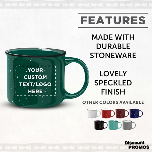 Vista 2 de DISCOUNT PROMOS Tazas de Café de Cerámica Personalizadas para Fogata de 13 oz. Juego de 100, Paquete Personalizado a Granel - Perfecto para Té