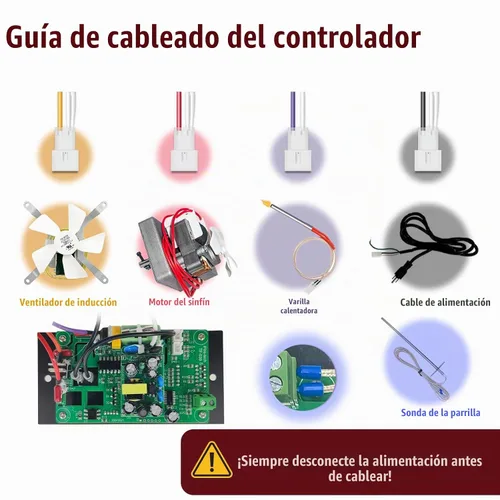 Vista 8 de Kit de controlador para Traeger BAC236, BAC365, BAC283, etc. (sin puertos de sonda de temperatura) - Compatible con Bronson 20, Pro 22/34, Texas