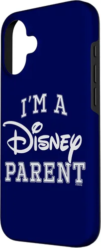 Vista 2 de iPhone 16 Disney I'm A Disney Parent Collegiate Big Text Logo Case