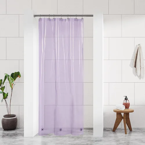 Vista 63 de Barossa Design - Forro de cortina estrecho de PEVA para ducha, con 3 imanes, impermeable, para cabina de baño pequeña, sin PVC, ojales metálicos