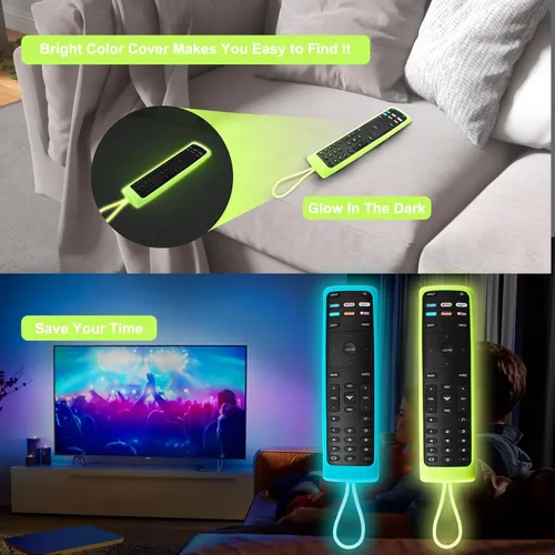 Vista 5 de Paquete de 2 fundas para control remoto Vizio, compatible con Vizio Remote Case XRT136 / XRT140 Series Universal Smart TV Control Funda de silicona