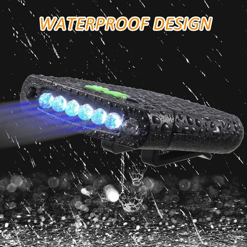 Vista 5 de Mudder Linterna LED con clip para gorra USB recargable, linterna impermeable ultra brillante para sombrero, linterna de cabeza para pesca