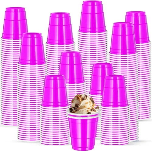 Vista 13 de 500 piezas vasos de chupito de 2 onzas de colores surtidos, vasos de chupito coloridos de plástico neón para beber, degustaciones servidas