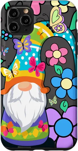 Vista 13 de Floral Daisy Flower Pattern with Butterflies Funny Gnome Case for iPhone 17