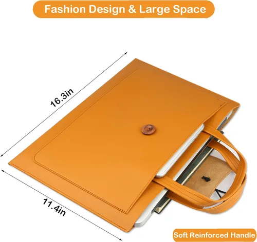 Vista 10 de CREATOR - Funda para laptop de 13.3 a 14 pulgadas, color marrón