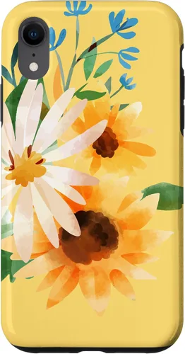 Vista 24 de iPhone 16 Yellow Sunflower Vintage Flower Petals Case
