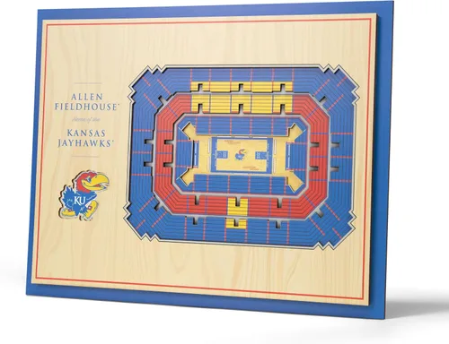 Vista 10 de YouTheFan - Póster para pared de la NCAA, vista de estadio en 3D de 5 niveles, Marrón