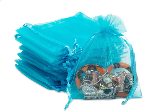 Vista 35 de TheDisplayGuys - Paquete de 48 bolsas de regalo de organza transparente negra de 2 x 2-3/4 pulgadas con cordón, bolsas de regalo para joyas, bolsas