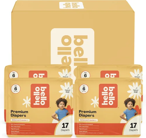 Vista 9 de Hello Bello Premium Pañales para bebé talla 1, 32 unidades de pañales desechables, extra absorbentes, hipoalergénicos con ajuste cómodo y seguro