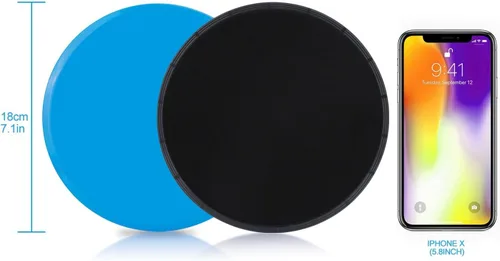 Vista 2 de Discos deslizantes deslizantes de núcleo, deslizadores de ejercicio, paquete de 4 deslizadores dobles para alfombras, suelos duros, Core Fitness