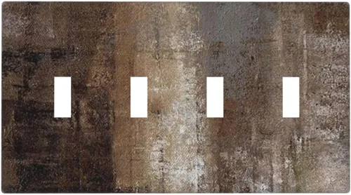 Vista 133 de Taupe Beige Marrón Gris Abstracto Arte 1-Banda Interruptor de Luz Doble de Recepción Placa de Pared Toma Cubiertas Eléctricas Decorativas Modernas