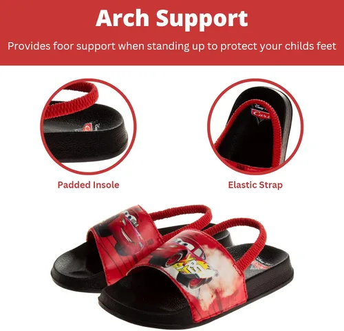 Vista 3 de Disney Minnie Mouse, Encanto, Mickey, Lightning McQueen, Frozen Elsa Anna Girl - Sandalias de verano para niños con correa trasera para la playa