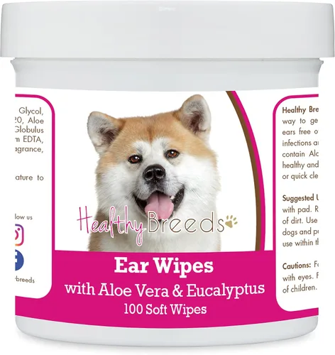 Vista 190 de Healthy Breeds Affenpinscher Toallitas de limpieza de oídos con aloe y eucalipto para perros, 100