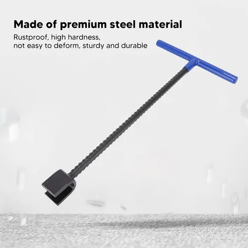 Vista 6 de TOPINCN Water Meter Key, Steel Water Meter Key with 4 Way Multi Functional Utilities Key T handle Water Key Universal Cross Key Water Shut Off Tool