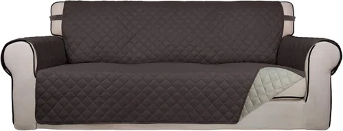 Vista 130 de PureFit - Funda de sofá acolchada reversible, protector de muebles impermeable, funda de sofá lavable con espuma antideslizante y correas elásticas