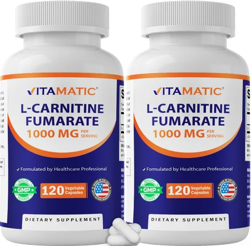 Vista 11 de Vitamatic L-carnitina 1000 mg, 120 cápsulas vegetales, sin OMG