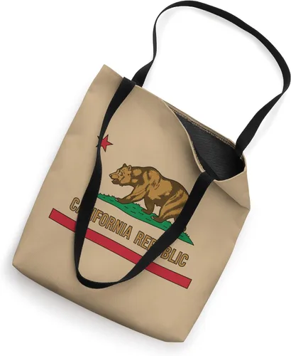 Vista 2 de Bandera de oso de la República de California de los Estados Unidos - Bolsa de mano del orgullo del estado
