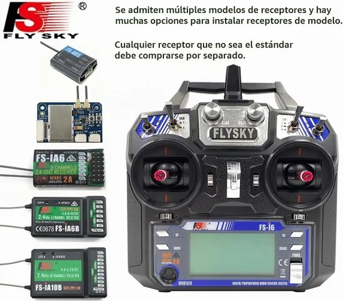 Vista 5 de Receptor con sistema de radio GoolRC Flysky FS-i6 AFHDS 2 A 2.4 GHz 6 canales, transmisor para RC, helicóptero planeador con FS-iA6 modo