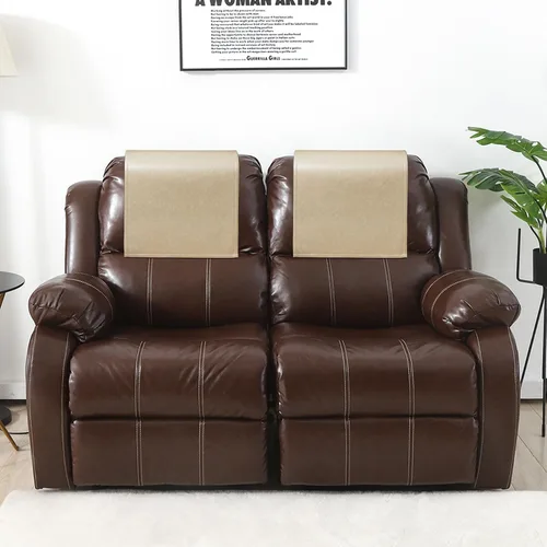 Vista 2 de 2 fundas protectoras para reposacabezas reclinable, impermeables, antideslizantes, para sillón reclinable, fundas para reposacabezas de sofá Beige