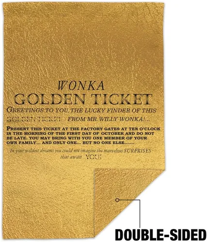 Vista 2 de Willy Wonka y la fábrica de chocolate Golden Ticket Garden Yard Flag