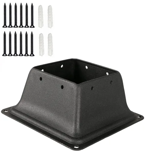 Vista 8 de SPACEEUP Base de poste de 4 x 4, tamaño interno de 3.6 x 3.6 pulgadas, soporte de poste de acero resistente, apto para anclaje de poste de madera