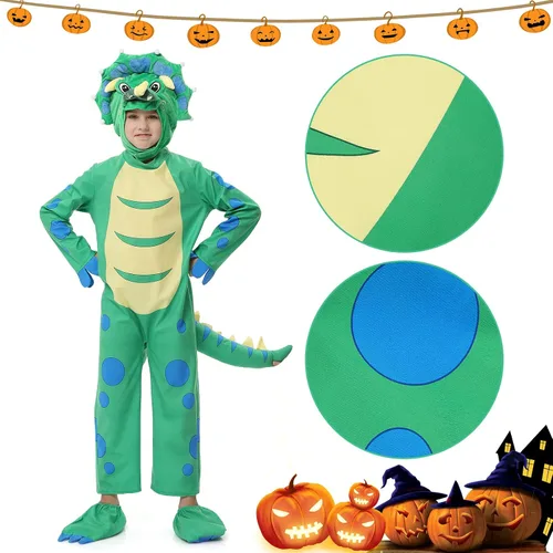 Vista 3 de Kids Dinosaur Costume for Halloween Boys Girls T-Rex Dinosaur Dress Up Party Role Play Cosplay