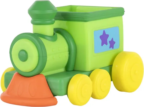 Vista 4 de CoComelon Tren musical del alfabeto con características JJ con música, sonidos y frases: 4 carros del alfabeto, 1 figura de director JJ, reproduce