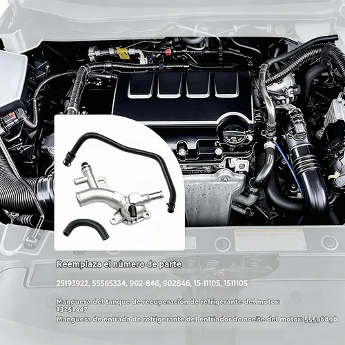 Vista 4 de Kit de salida de agua de carcasa de termostato de refrigerante del motor compatible con Chevy Cruze Sonic Trax Buick Encore 2011-2021 de 1.4 L