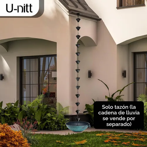 Vista 6 de U-nitt Cuenco Colector de Derrames de 12 pulgadas Cuenca Colectora de Bajante para Anclaje y Estaca de Cadena de Lluvia Recolección de Agua