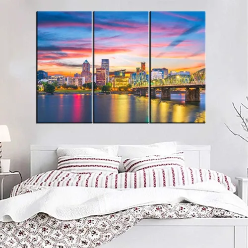 Vista 124 de San Antonio Sundown - Impresión en lienzo, paisaje de ciudad de pared grande, paisaje urbano extra grande de Texas, impresión de pared de horizonte