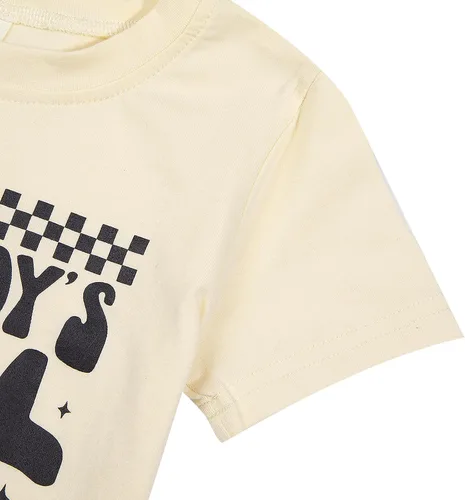 Vista 4 de Somebody's Feral - Camisas para niños pequeños, bebés, niñas, niños, divertidas, Groovy Wild Child, camisa casual de manga corta para regalo